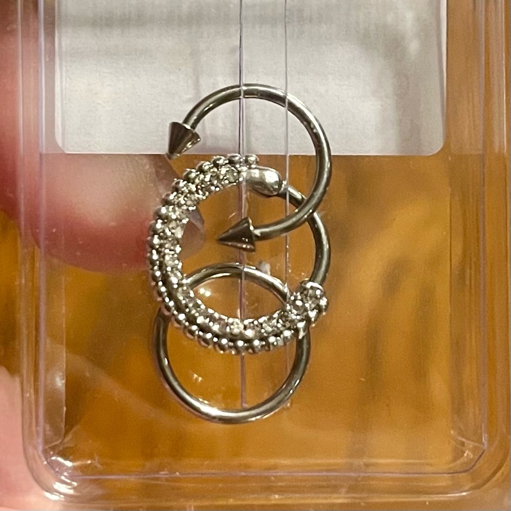 Titanium Silver Septum Rings - 3 pack - Picture 5 of 5